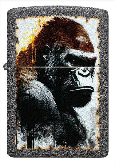 Zippo Aansteker - 211 Angry Gorilla Design - achteraanzicht