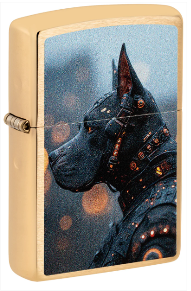 Zippo Aansteker - 204B Futuristic Dog Design - vooraanzicht