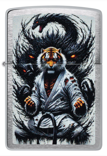 Zippo Aansteker - 200 Tiger Design - achteraanzicht