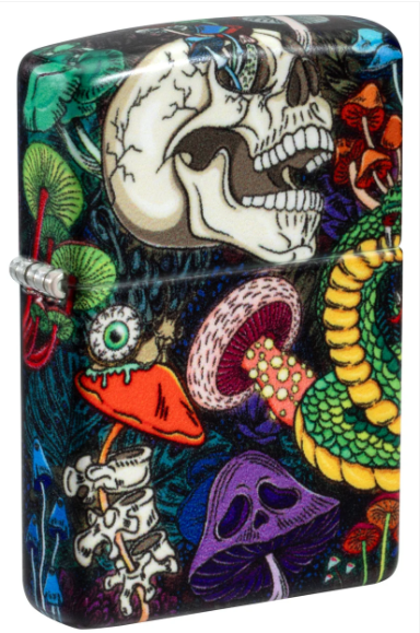 Zippo 49352 Psychedelic Skull Design aansteker vooraanzicht