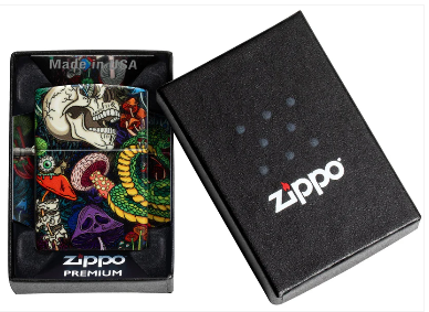 Zippo 49352 Psychedelic Skull Design aansteker detail 2