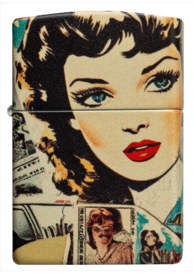 Zippo 49352 Collage Design aansteker achteraanzicht
