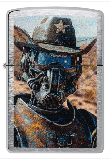 Zippo Aansteker - 200 Cowboy Robot Design - achteraanzicht