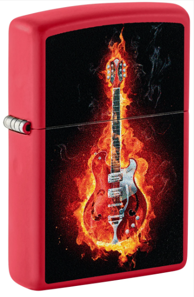 Zippo Aansteker - 233 Burning Guitar Design - vooraanzicht
