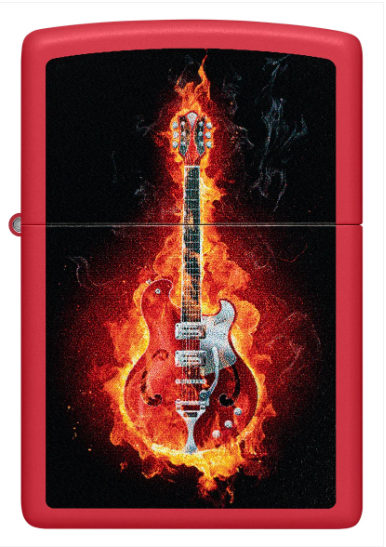 Zippo Aansteker - 233 Burning Guitar Design - achteraanzicht
