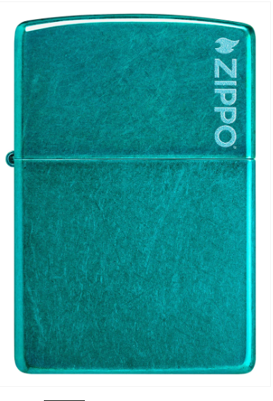 Zippo Aansteker - 24004ZL Candy Teal with Zippo Logo - achteraanzicht