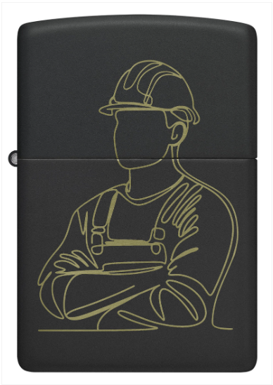 Zippo Aansteker - 218 Worker Design - achteraanzicht