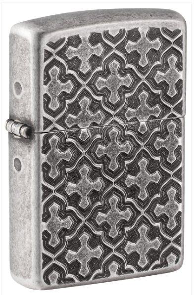 Zippo 28973 Cross Pattern Design aansteker vooraanzicht