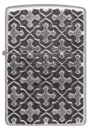 Zippo 28973 Cross Pattern Design aansteker achteraanzicht
