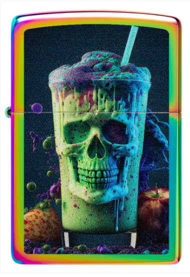 Zippo Aansteker - 151 Skull Shake design - achteraanzicht