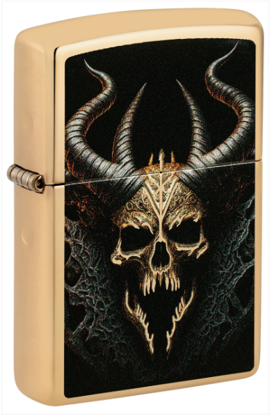 Zippo Aansteker - 254B Skull Design - vooraanzicht