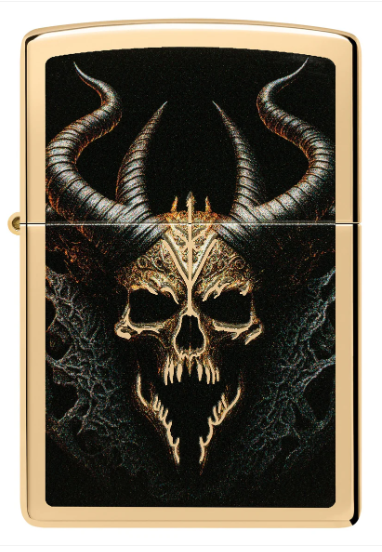 Zippo Aansteker - 254B Skull Design - achteraanzicht
