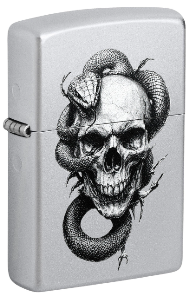 Zippo Aansteker - 205 Skull and Snake Design - vooraanzicht