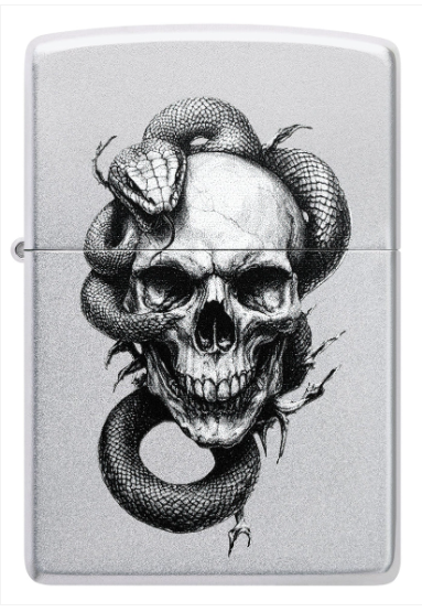 Zippo Aansteker - 205 Skull and Snake Design - achteraanzicht