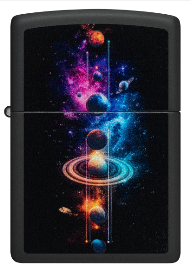 Zippo Aansteker - 218 Solar System Design - achteraanzicht