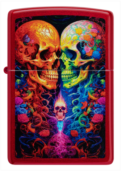 Zippo Aansteker - 21063 Skulls Design - achteraanzicht