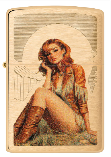 Zippo Aansteker - 204B Cowgirl Design - achteraanzicht