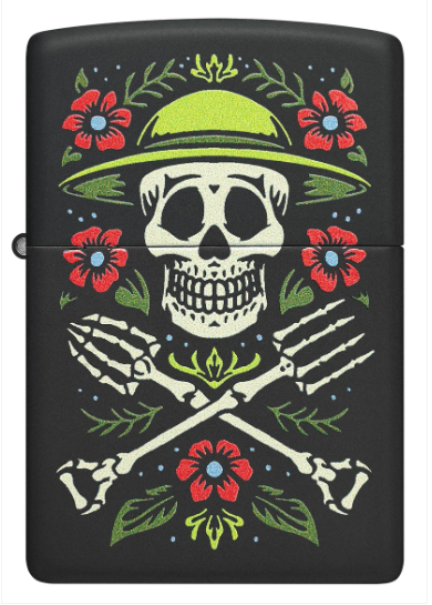 Zippo Aansteker - 218 Skull Garderner Design - achteraanzicht