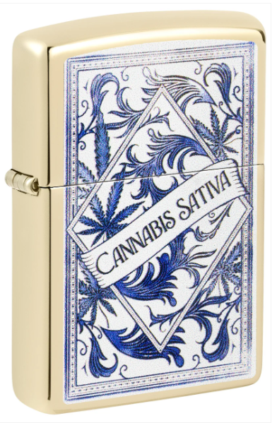 Zippo 46682 Cannabis Sativa Design aansteker vooraanzicht
