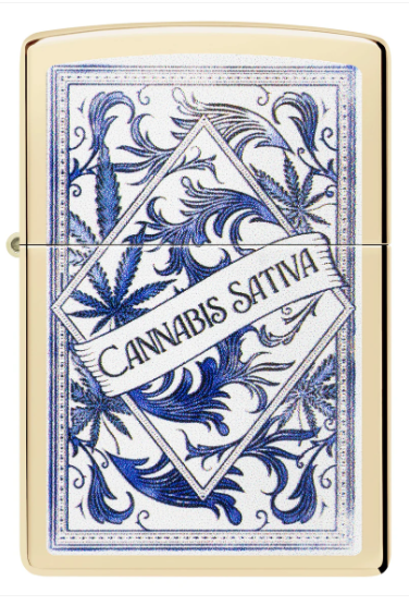Zippo 46682 Cannabis Sativa Design aansteker achteraanzicht