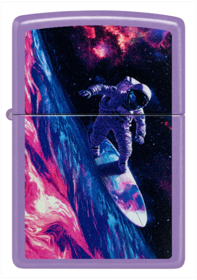 Zippo 46681 Surfing Astronaut Design aansteker achteraanzicht