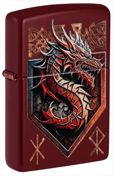 Zippo 46021 Red Dragon Design aansteker vooraanzicht