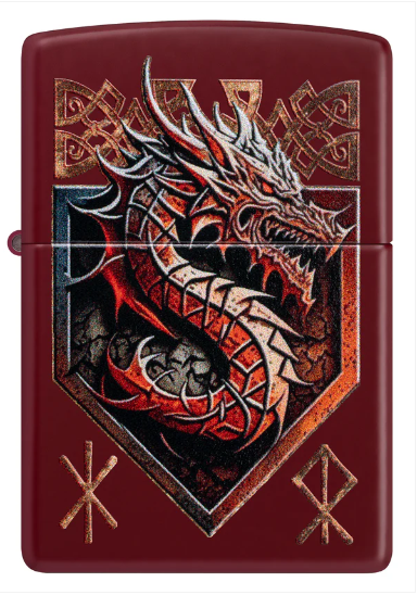 Zippo 46021 Red Dragon Design aansteker achteraanzicht
