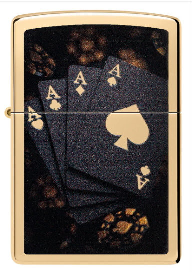 Zippo Aansteker - 245B Poker Design - achteraanzicht
