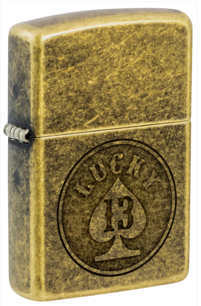 Zippo Aansteker - 201FB Lucky 13 Design - vooraanzicht