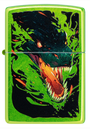 Zippo Aansteker - 24153 Green Dragon Design - achteraanzicht