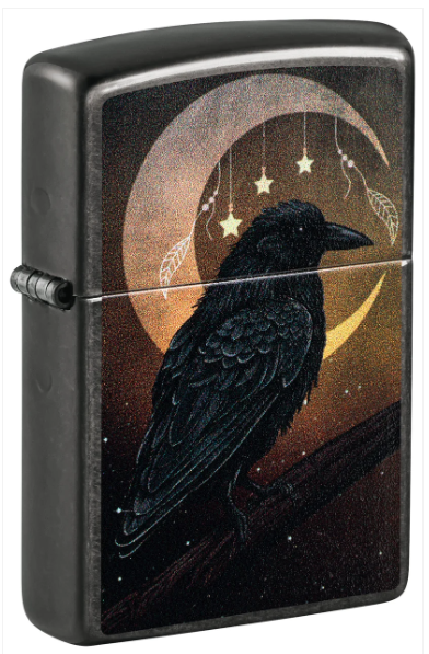 Zippo Aansteker - 28378 Crow and Moon Design - vooraanzicht