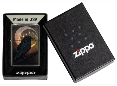 Zippo Aansteker - 28378 Crow and Moon Design - detail 1