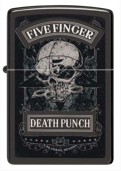 Zippo Aansteker - 24756 Fiver Finger Death Punch - Skull - achteraanzicht