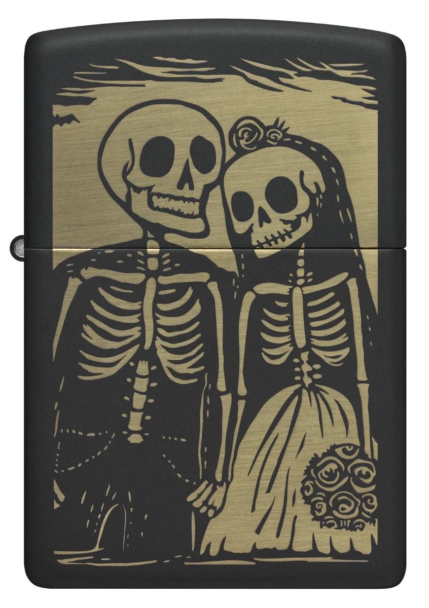 Zippo Aansteker - 218 Skeleton Couple - achteraanzicht