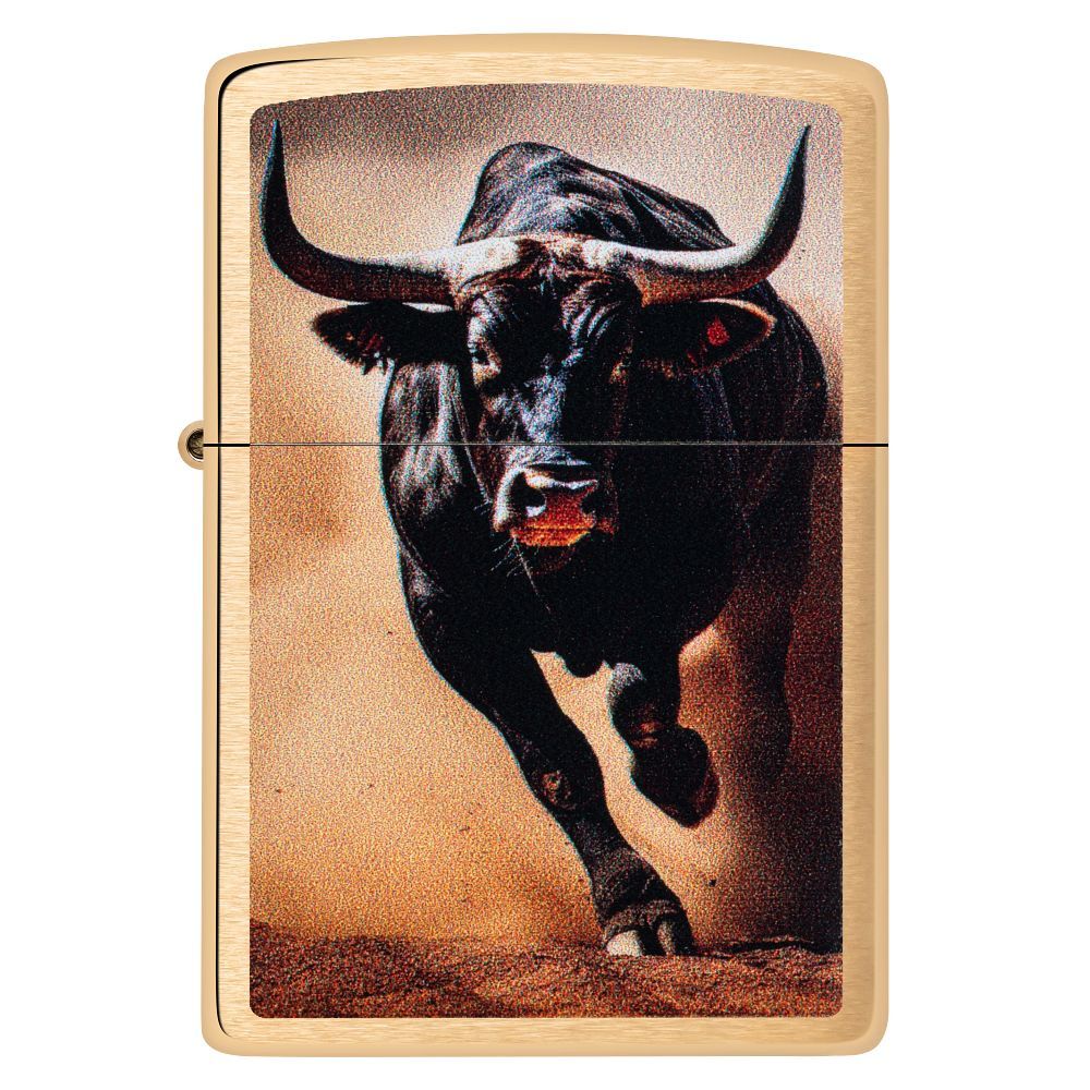 Zippo 204B Bull Design aansteker - zijaanzicht