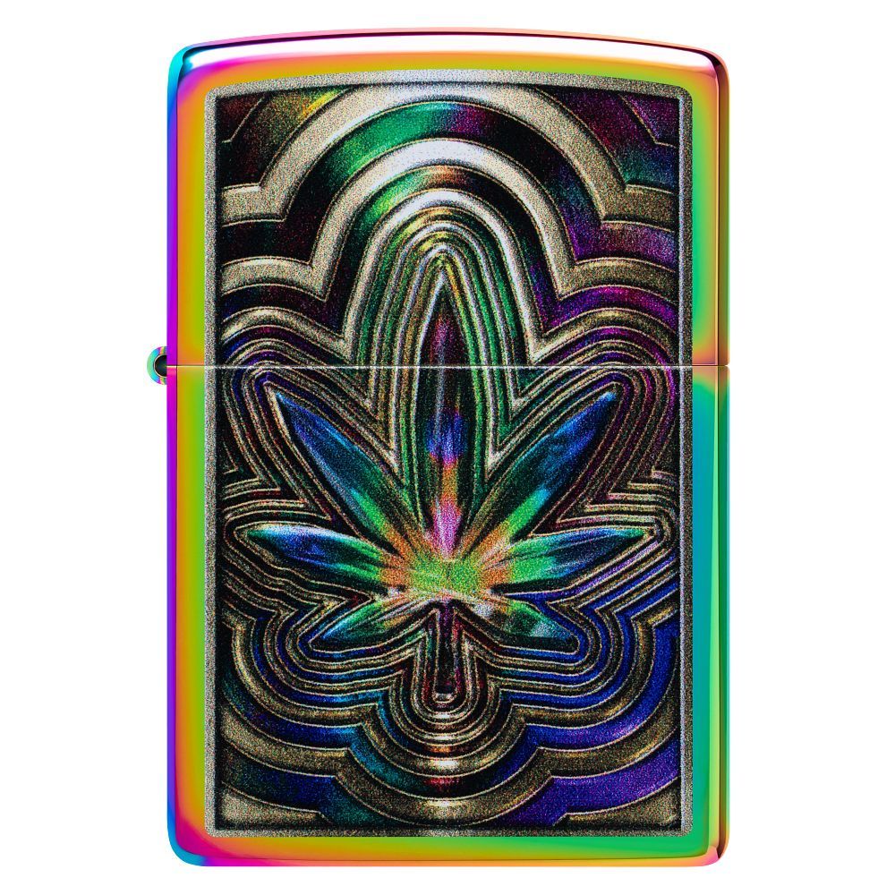 Zippo 151 Metallic Leaf Spectrum aansteker zijaanzicht