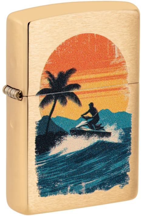 Zippo 204B Jetski Design aansteker - voorkant met jetski afbeelding