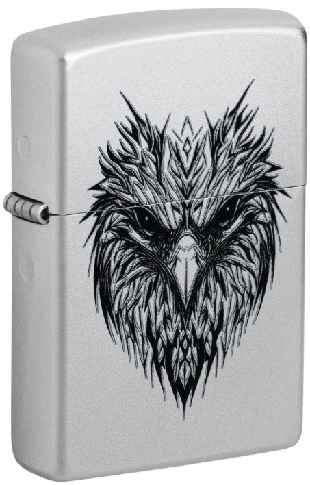 Zippo 205 Eagle Face Design aansteker - voorkant met adelaarskop