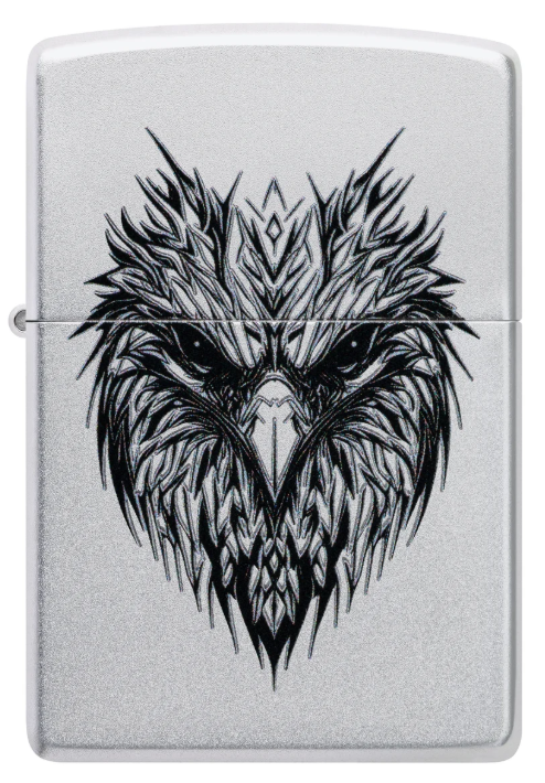 Zippo 205 Eagle Face Design aansteker - zijaanzicht