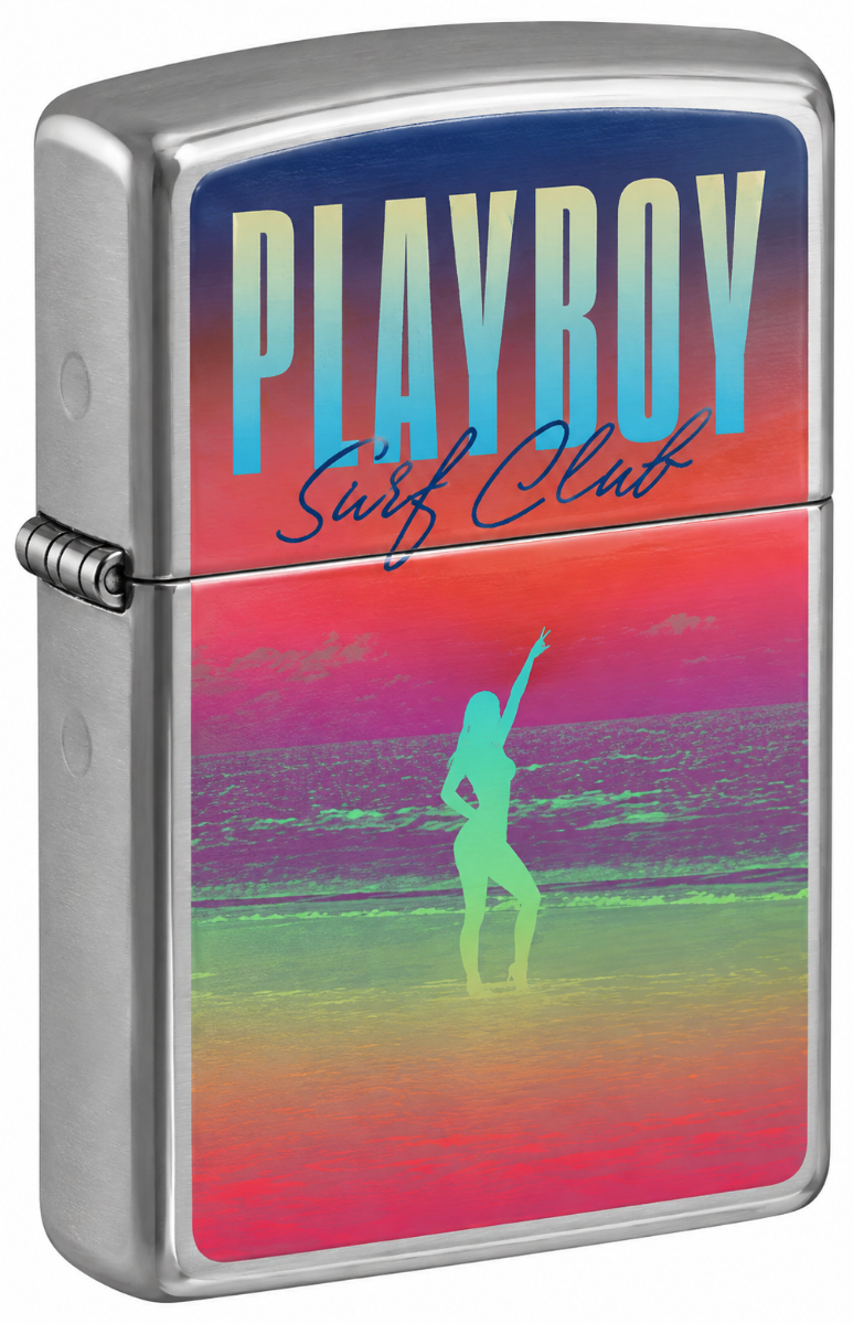 Zippo 200 Playboy 3 aansteker voorkant met Playboy Bunny design