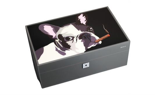 Siglo - Dog in Black Humidor - vooraanzicht