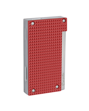 Caseti Lighter Flat Flame Chrome/Red - vooraanzicht