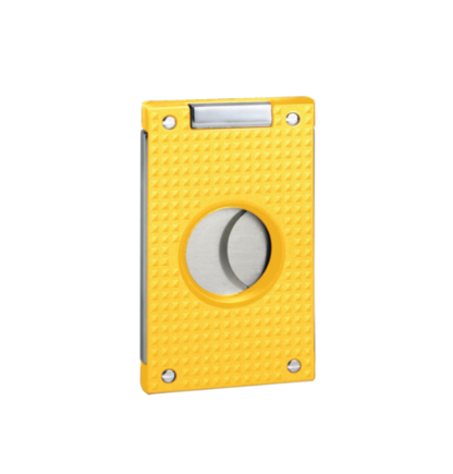 Caseti Cigar Cutter Chrome/Yellow Pattern 2 Blades - vooraanzicht