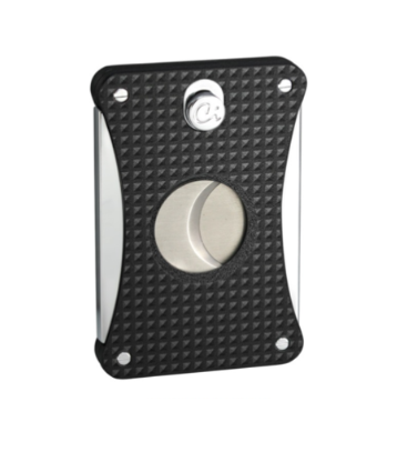 Caseti Cigar Cutter 2 Blades Black/Chroom Pattern - vooraanzicht