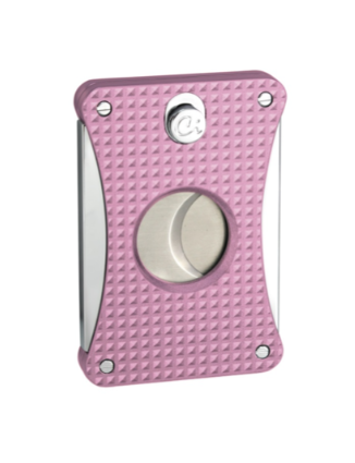 Caseti Cigar Cutter 2 Blades Chroom/Pink Pattern - vooraanzicht