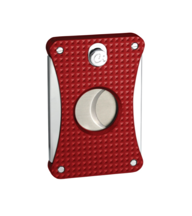Caseti Cigar Cutter 2 Blades Chroom/Red Pattern - vooraanzicht