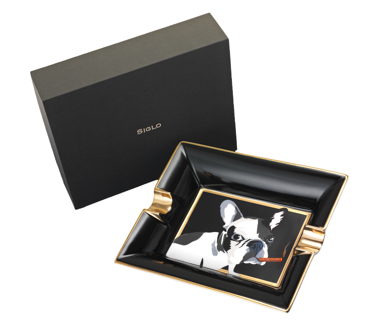 Siglo - Dog Ashtray - Black - detail hondenmotief