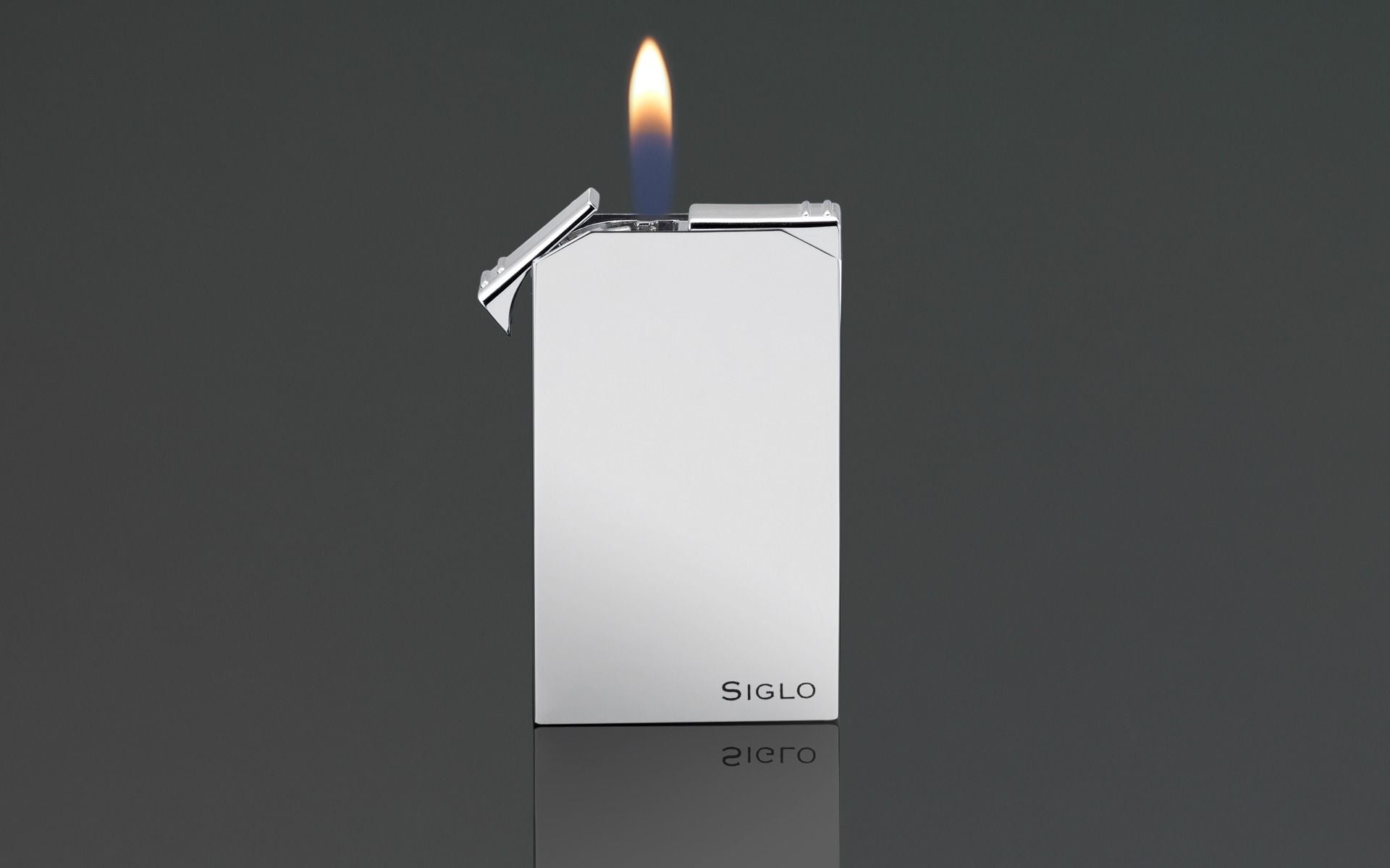 Siglo - Lighter & Cutter Set - Shiny Chrome - aansteker detail