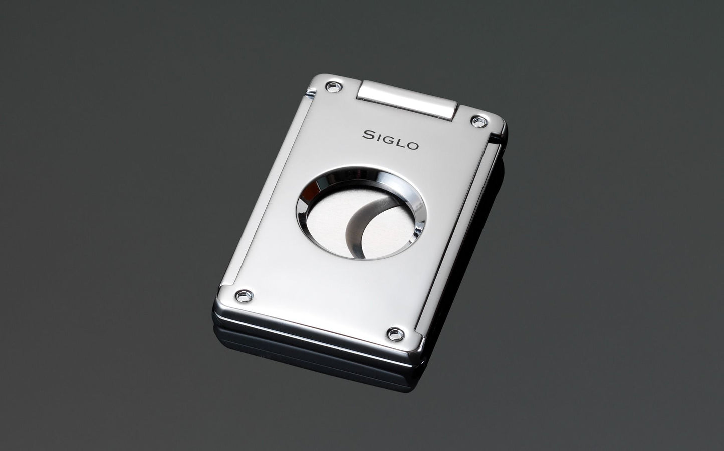 Siglo - Lighter & Cutter Set - Shiny Chrome - zijaanzicht cutter