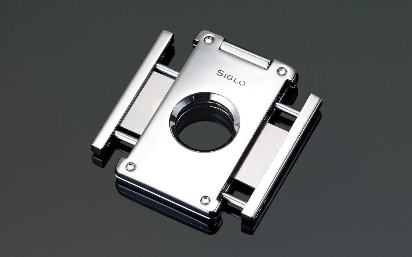 Siglo - Lighter & Cutter Set - Shiny Chrome - zijaanzicht aansteker
